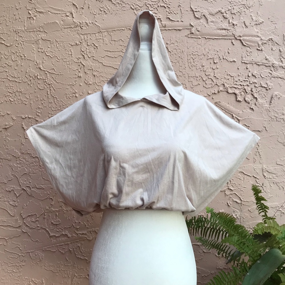 Crop Top Hooded Poncho